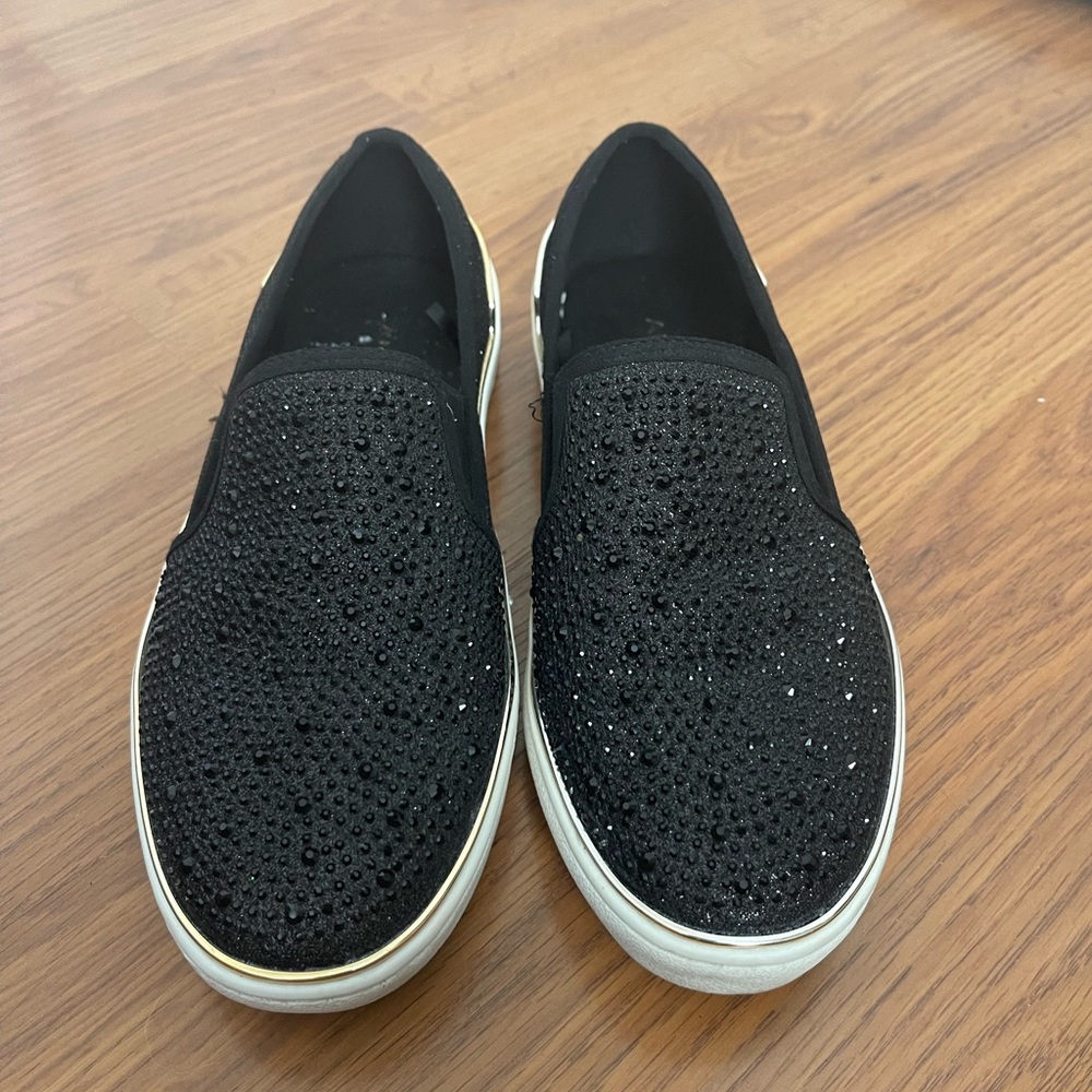 Sparkly black loafers